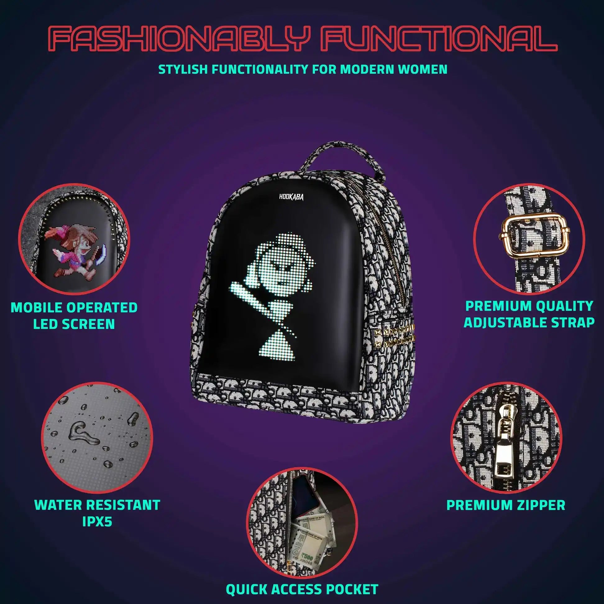 Image of Dazz Roll Women LED Backpack
