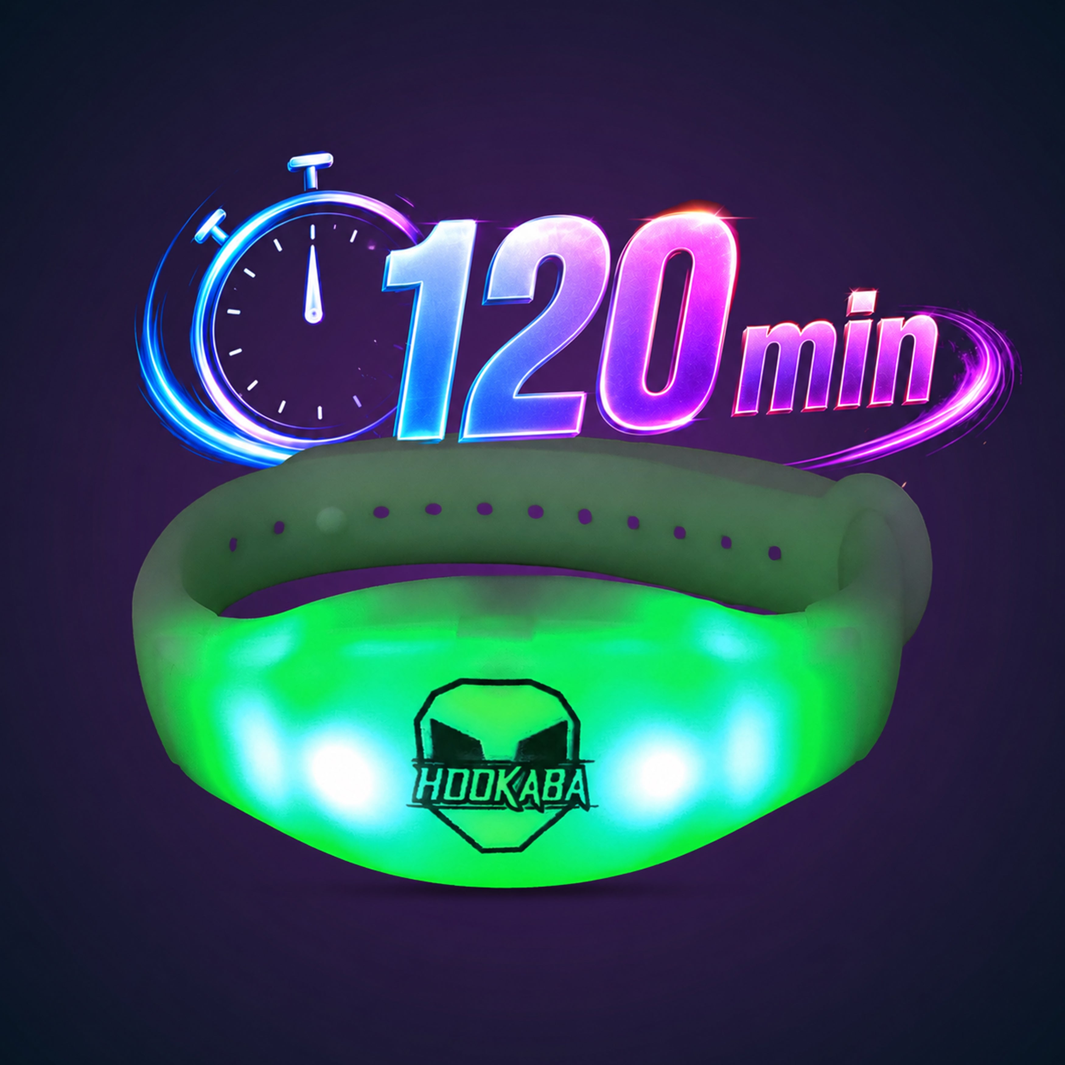 Image of Silicon Stretchable Strap – 120 Minutes Timer LED Wristband
