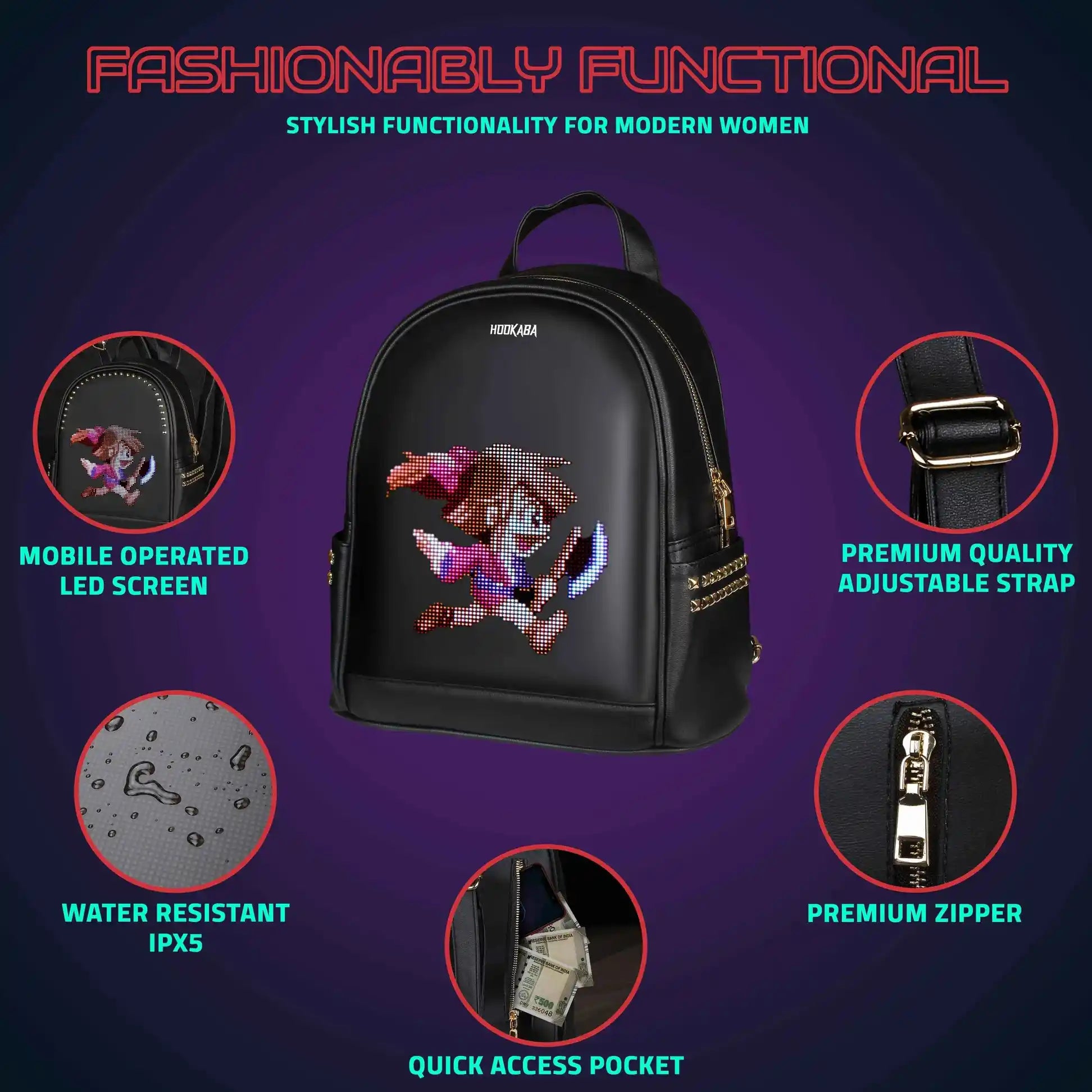 Image of Dazz Roll Women LED Backpack