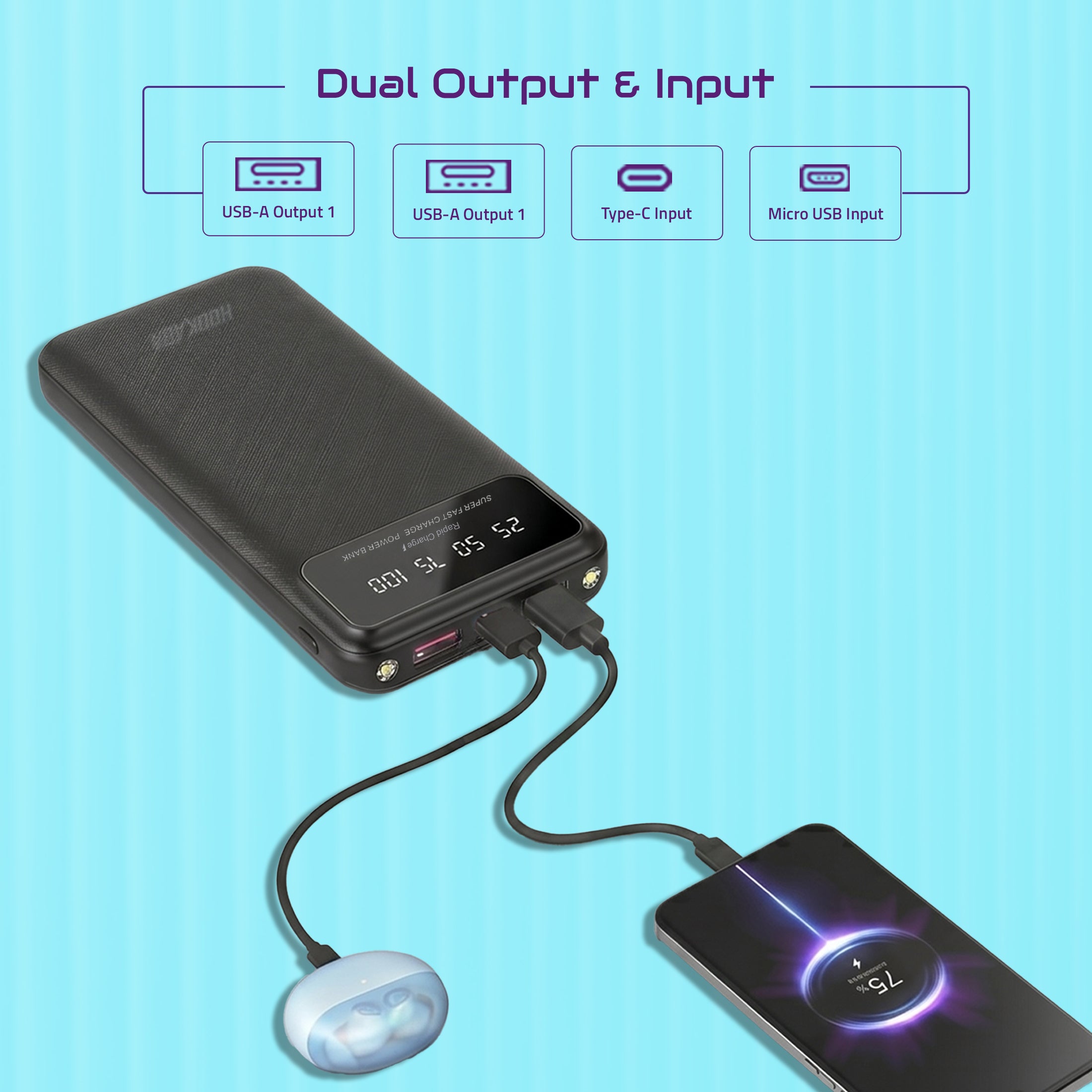 Image of Hookaba Power Bank 22W 10000mAh Fast Charge