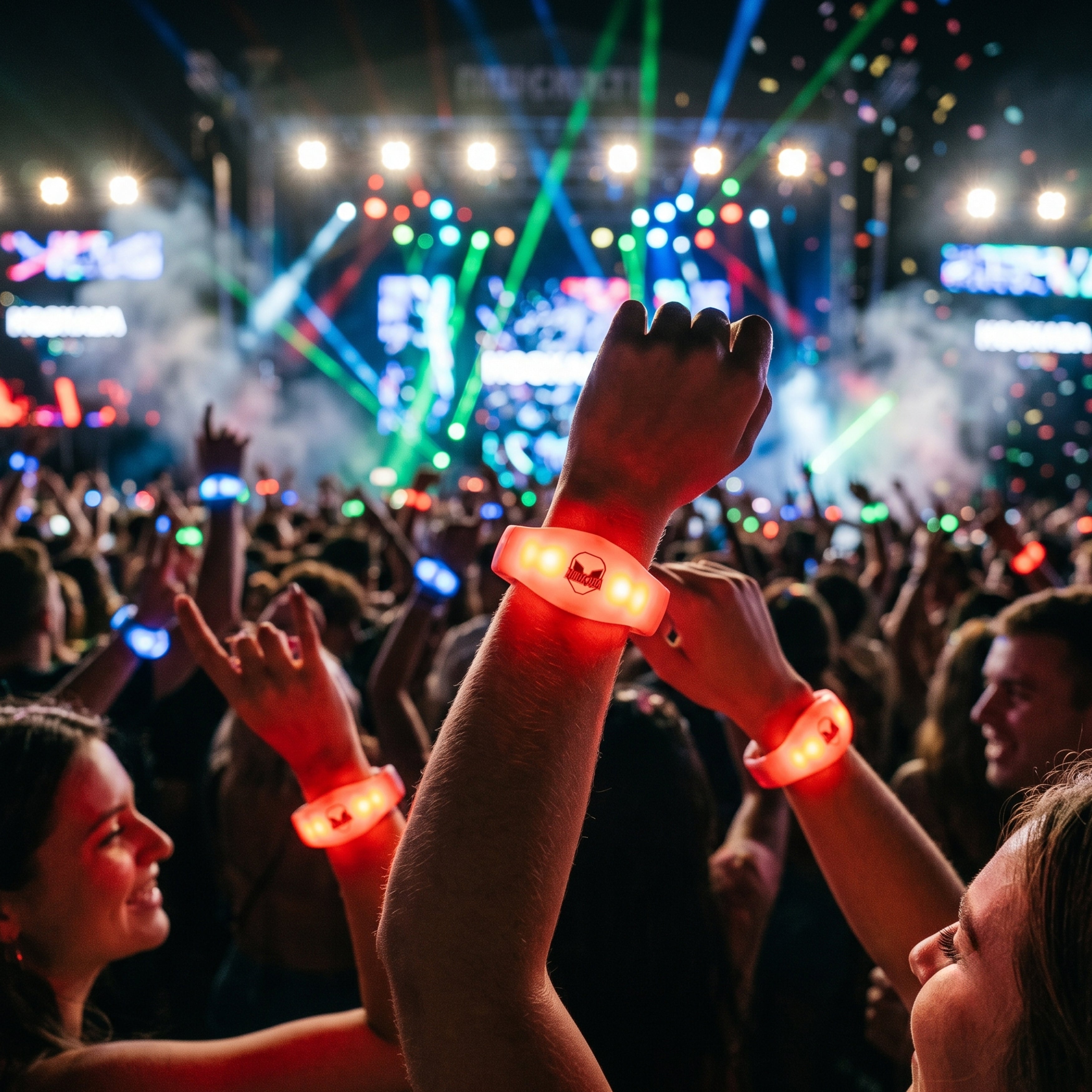 Image of Single Color Silicon Stretchable Strap LED Wristbands