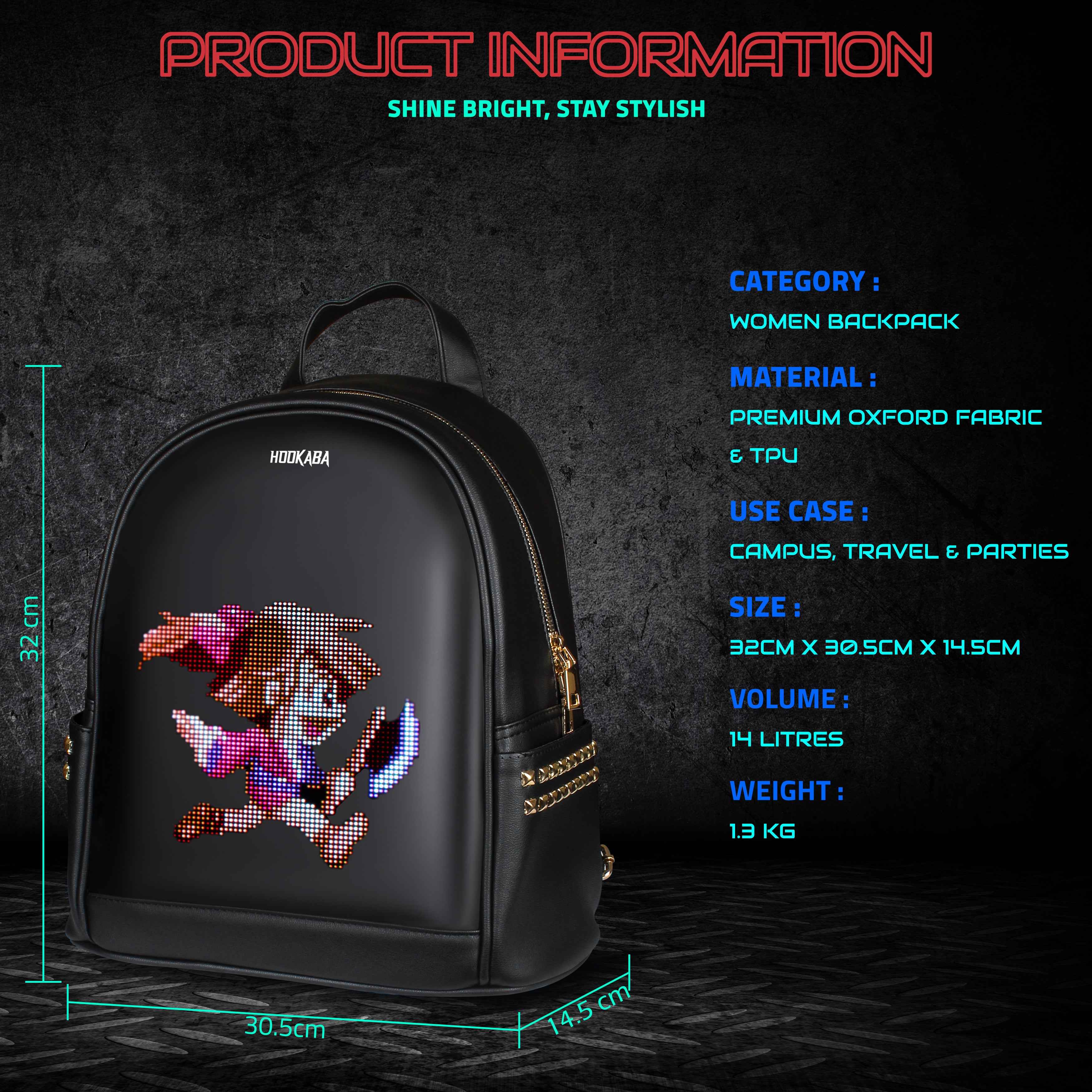 Image of Dazz Roll Women LED Backpack - Hookaba
