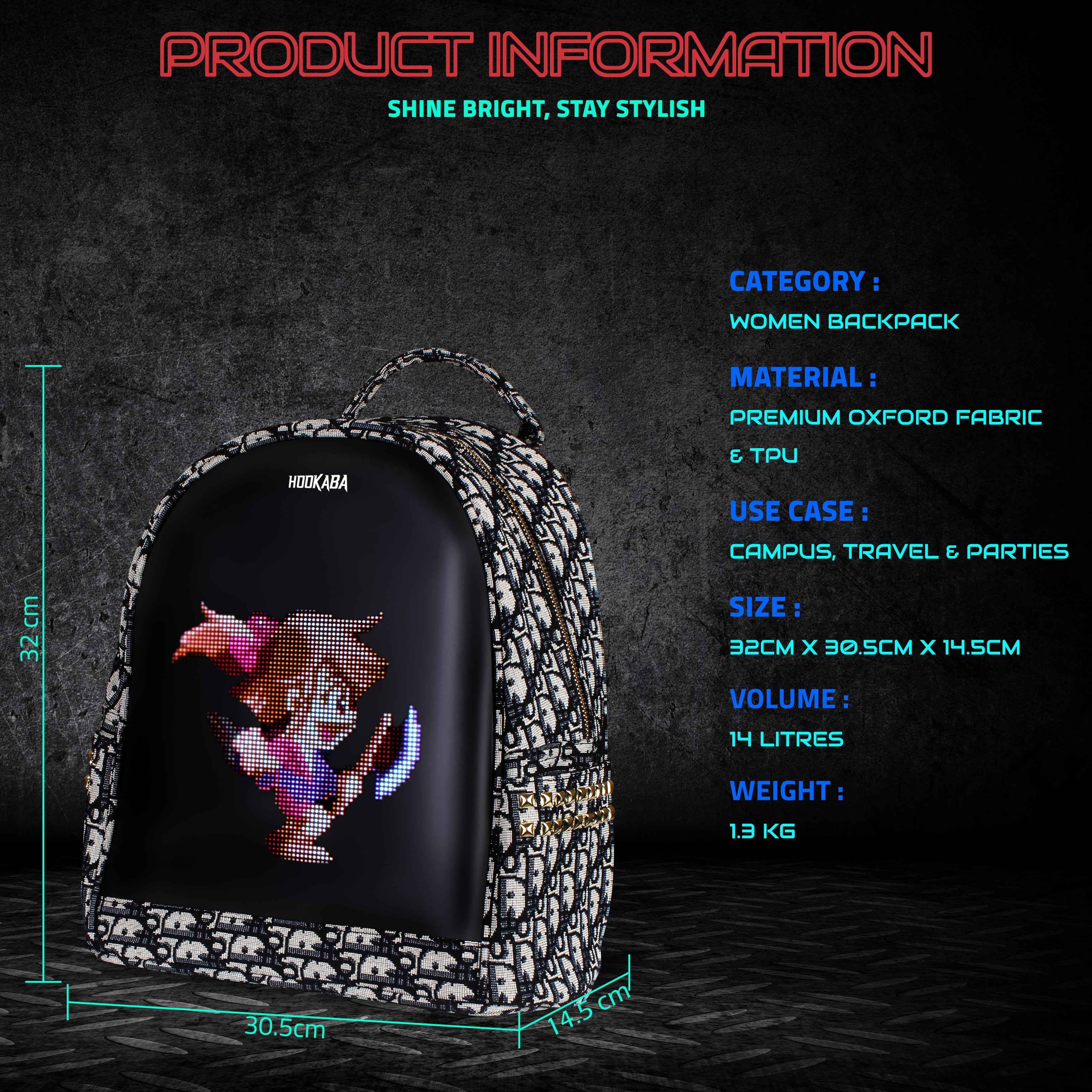 Image of Dazz Roll Women LED Backpack - Hookaba