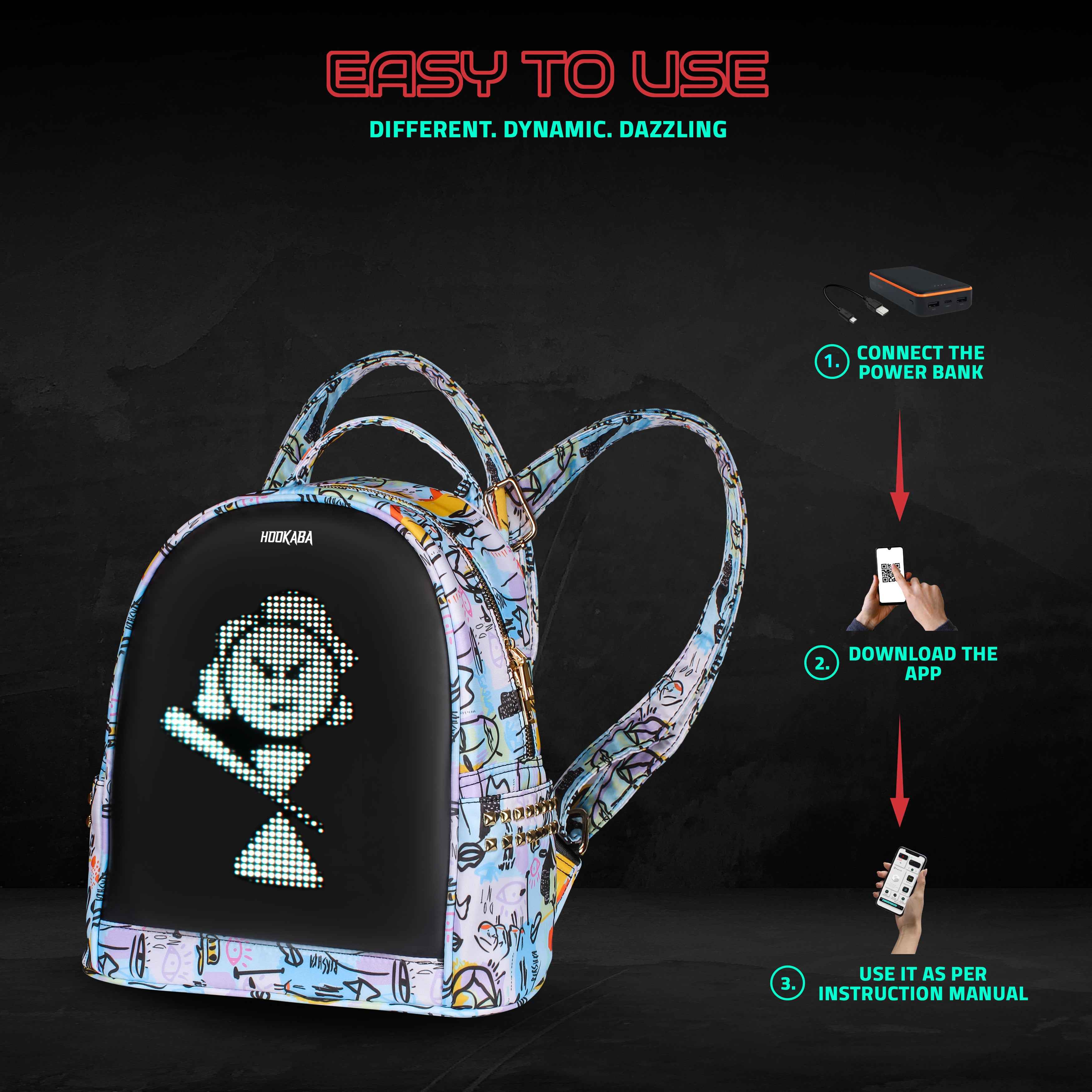 Image of Dazz Roll Women LED Backpack - Hookaba