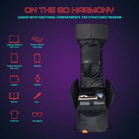 Expressa Travel LED Backpack Functional Compartments