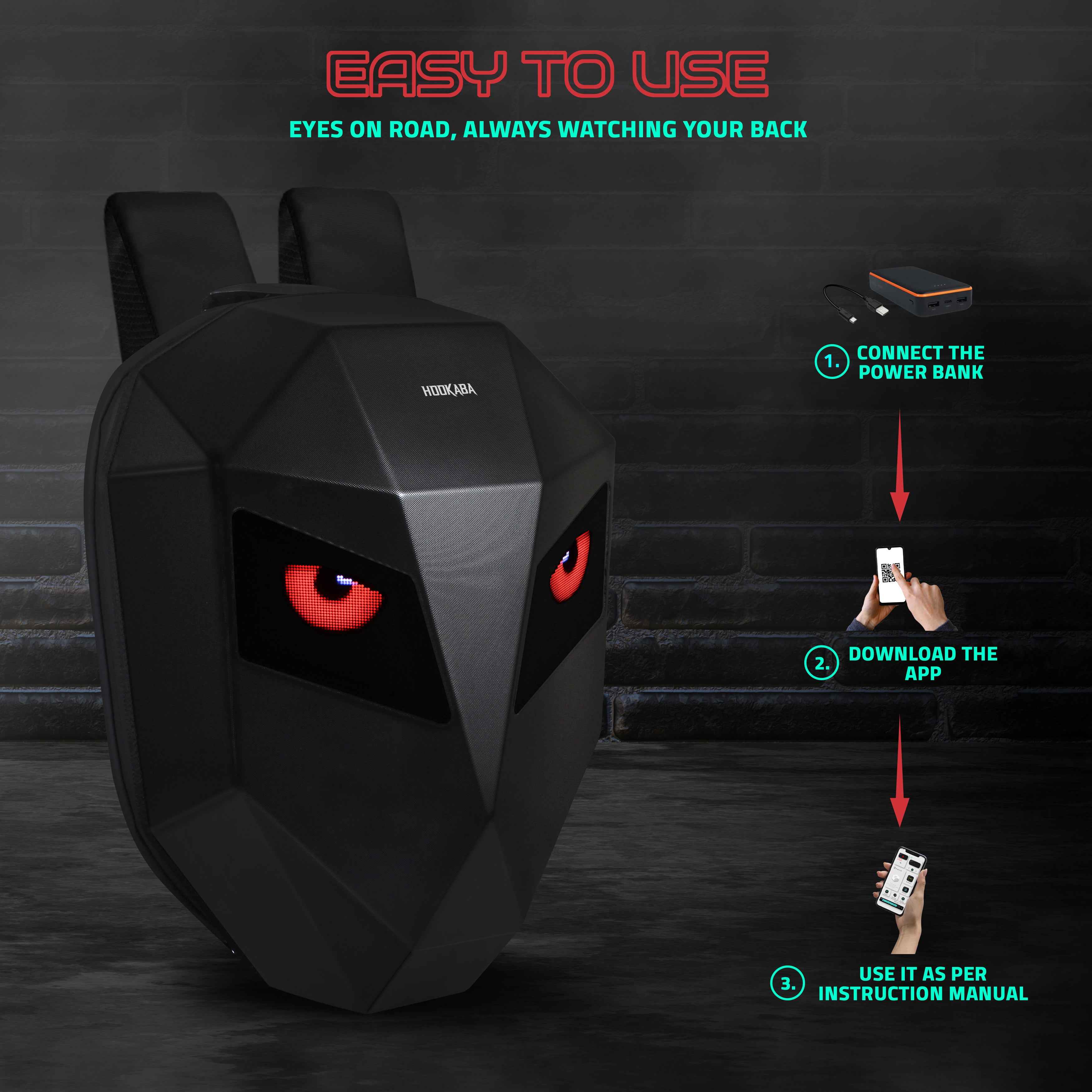 Image of Eye Rover Biker LED Backpack - Hookaba