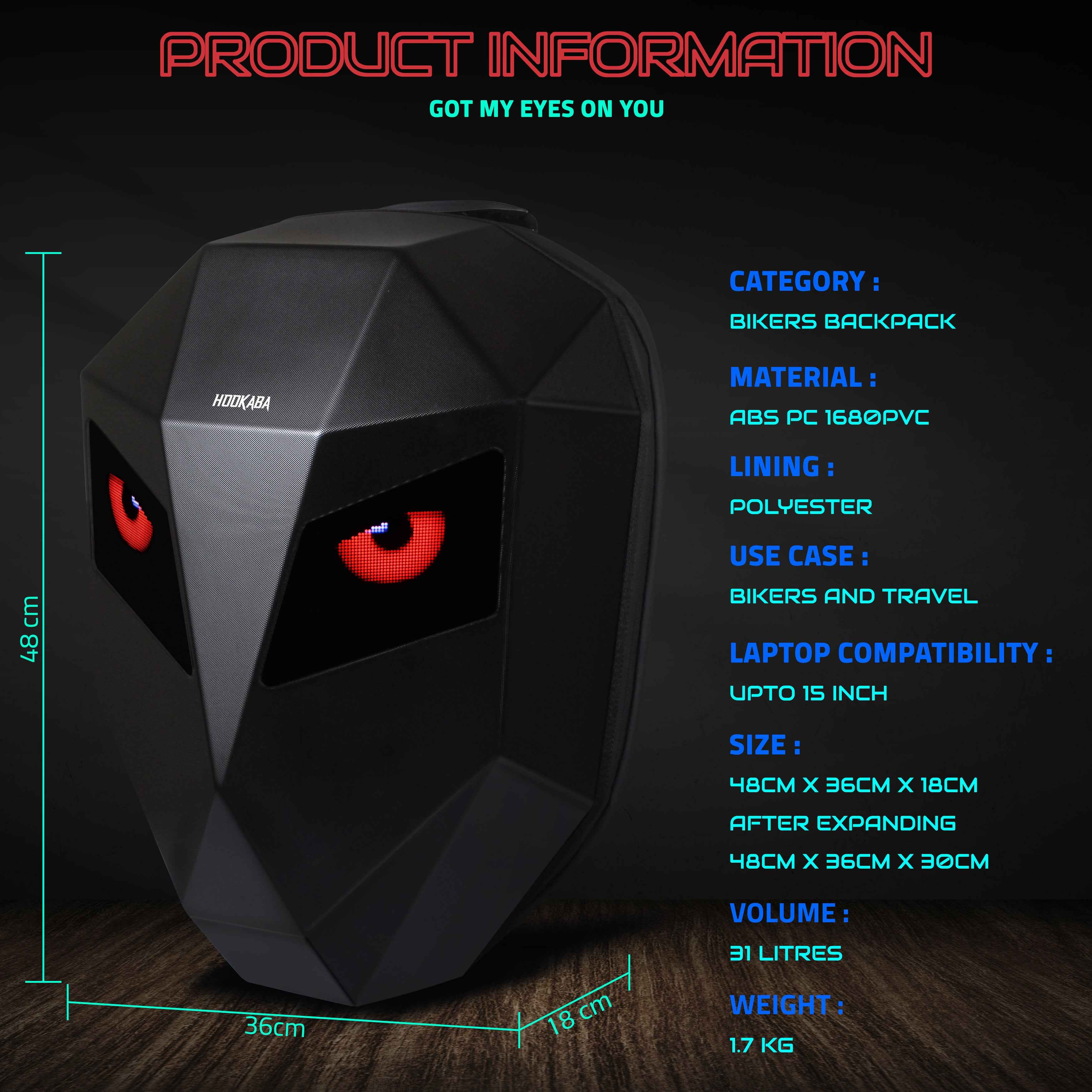 Image of Eye Rover Biker LED Backpack - Hookaba