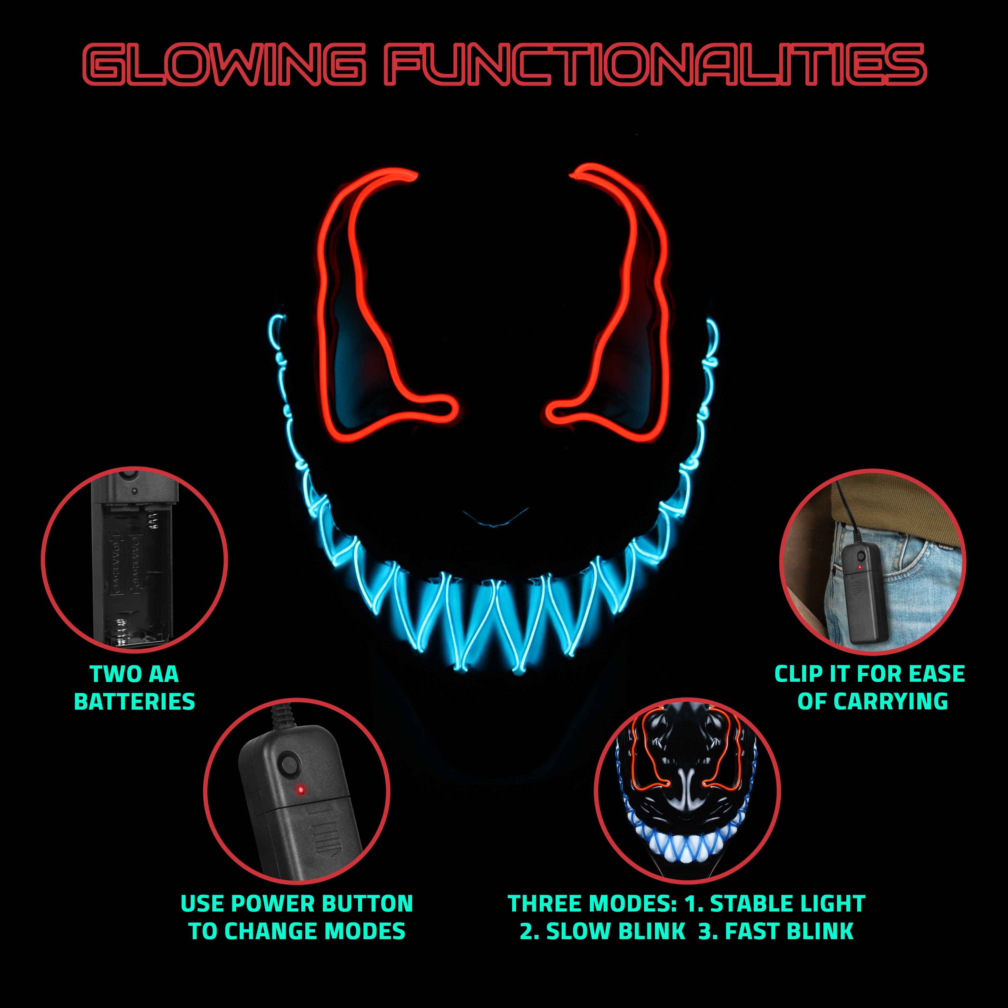 Image of Goth Glow Mask - Hookaba