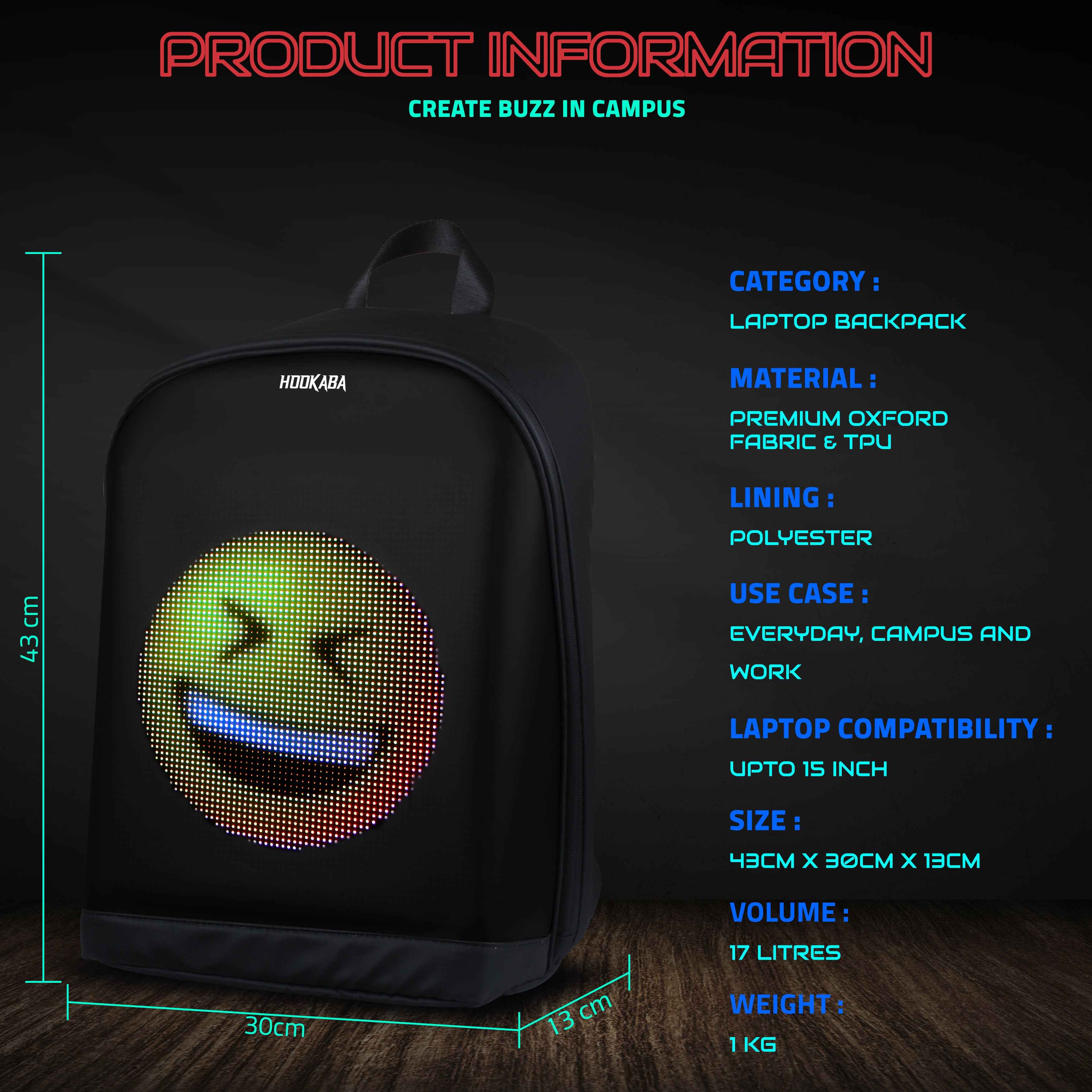 Image of Urban Buzz LED Backpack - Hookaba