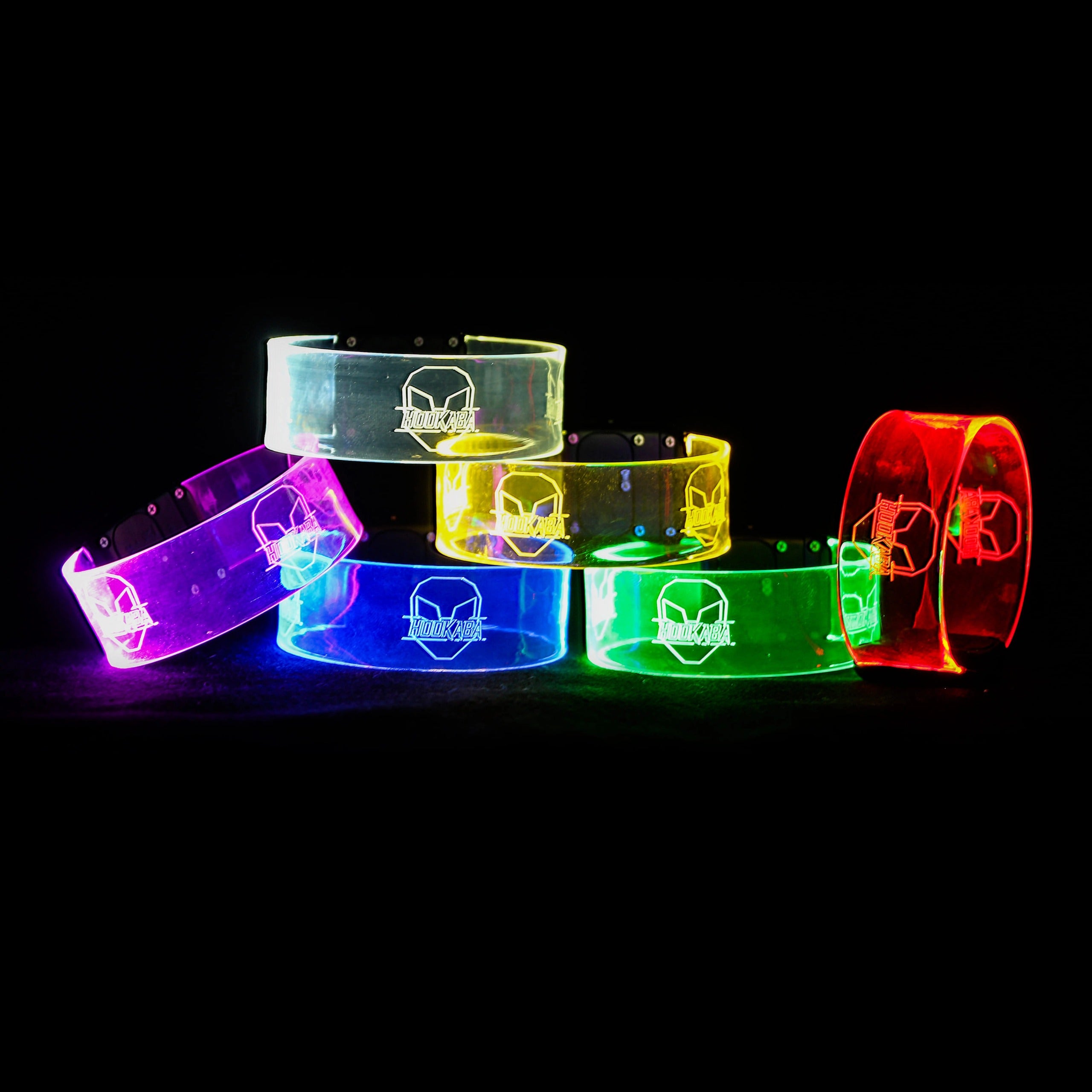 Image of Music Sensing Transparent LED Wristbands (Xylobands)